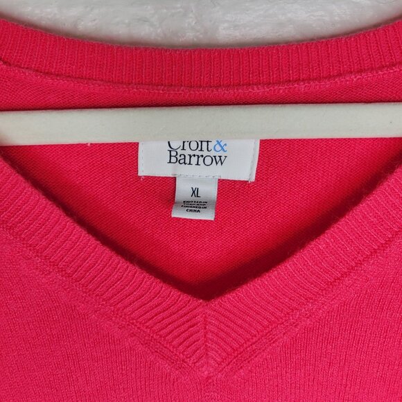 Croft & Barrow Women's XL Pullover Sweater V Neck Pink - Picture 3 of 4